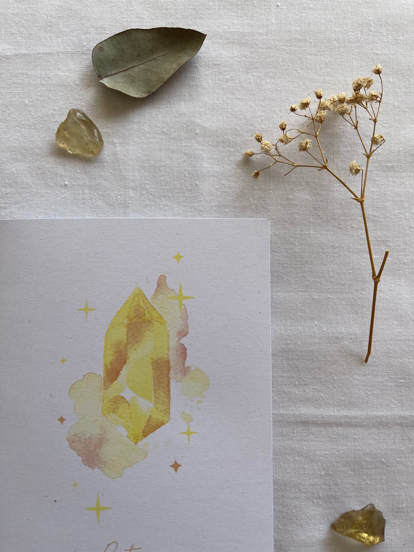 Citrine Crystal Blank Greeting Card