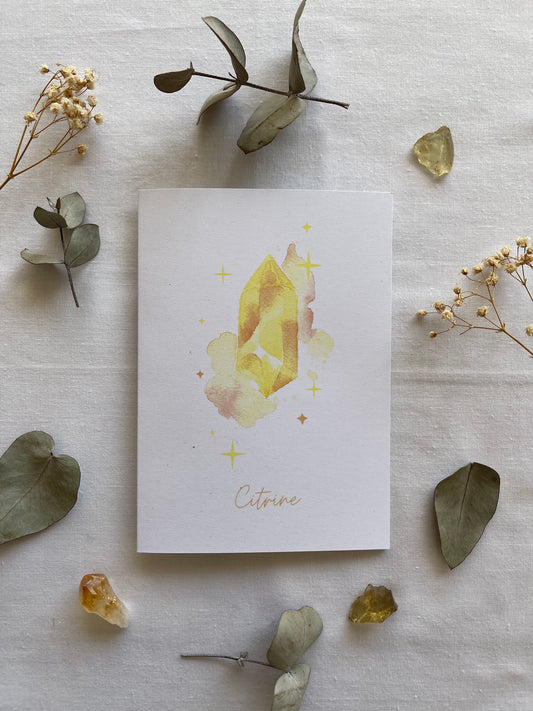 Citrine Crystal Blank Greeting Card