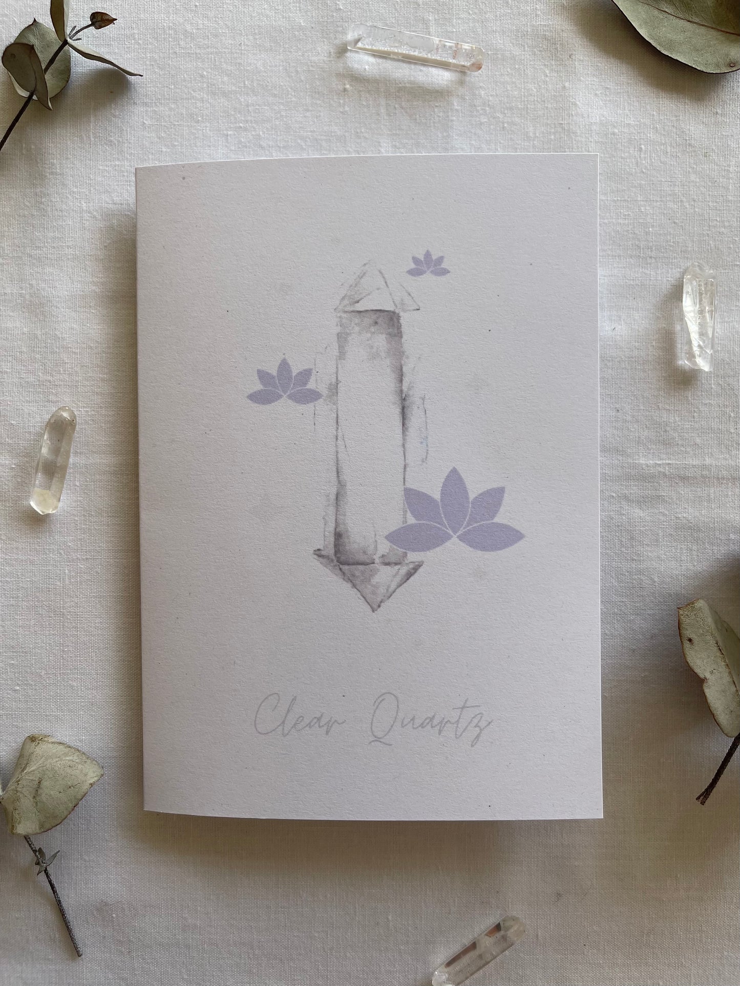Clear Quartz Crystal Blank Greeting Card