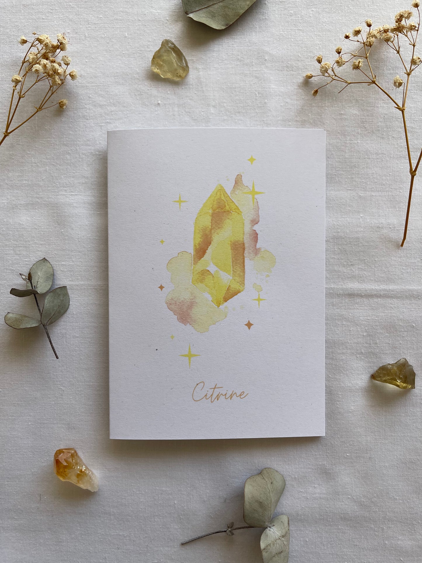 Citrine Crystal Blank Greeting Card