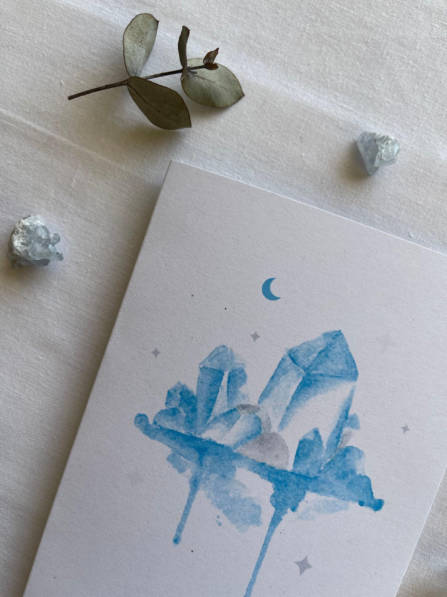 Celestite Crystal Blank Greeting Card