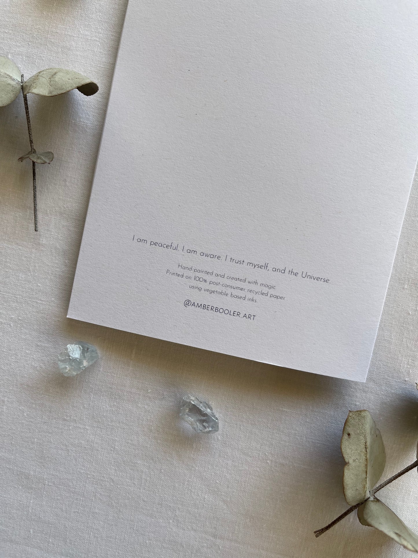 Celestite Crystal Blank Greeting Card