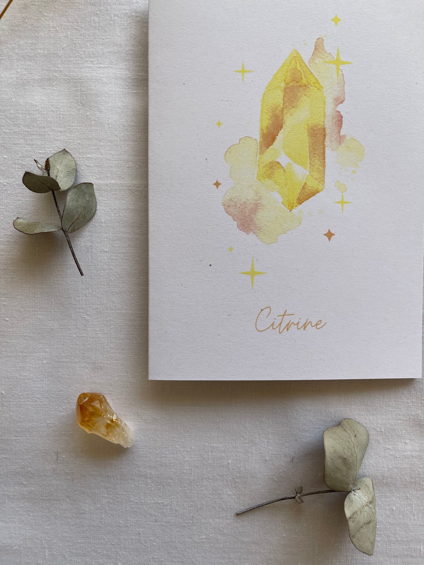 Citrine Crystal Blank Greeting Card