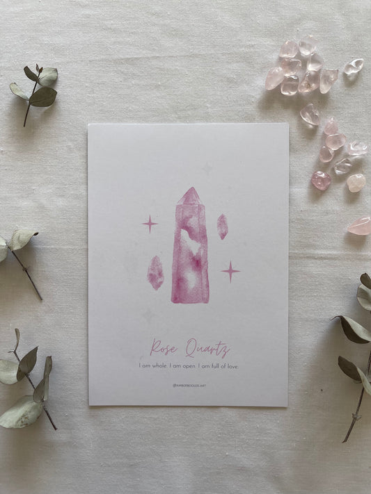 Rose Quartz Crystal Print